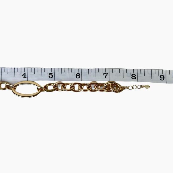 Avon Vintage Bracelet Open Oval Links Smooth Polished Gold Tone Shiny 7.5 Inch - Picture 6 of 6